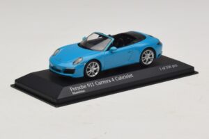Porsche 911 991.2 Carrera 4 Kabrioletas Mėlynas Minichamps 1:43 410067232 Metalas - nuotrauka 2 iš 5