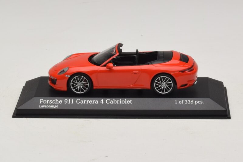 Porsche 911 991.2 Carrera 4 Kabrioletas Oranžinis Minichamps 1:43 410067231 Metalas