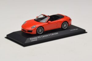 Porsche 911 991.2 Carrera 4 Kabrioletas Oranžinis Minichamps 1:43 410067231 Metalas - nuotrauka 2 iš 5