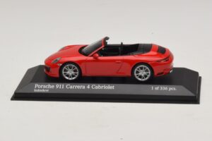Porsche 911 991.2 Carrera 4 Kabrioletas Raudonas Minichamps 1:43 410067230 Metalas