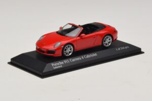 Porsche 911 991.2 Carrera 4 Kabrioletas Raudonas Minichamps 1:43 410067230 Metalas - nuotrauka 2 iš 5
