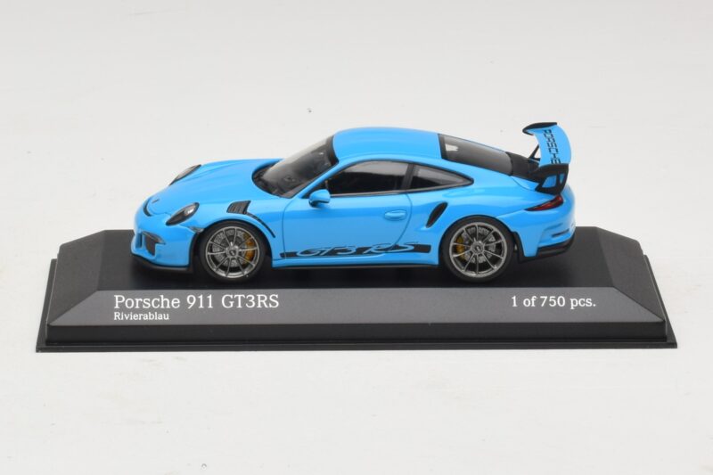Porsche 911 991 GT3 RS Mėlynas Minichamps 1:43 410063222 Metalas