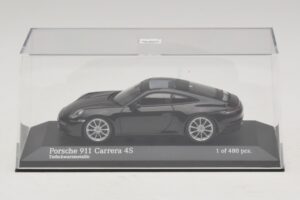Porsche 911 992 Carrera 4S Juoda Metalik Minichamps 1:43 410069320 Metalas - nuotrauka 4 iš 5
