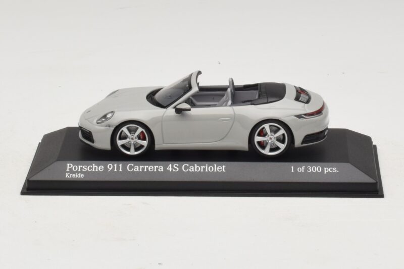 Porsche 911 992 Carrera 4S Kabrioletas Pilkas Minichamps 1:43 410069331 Metalas
