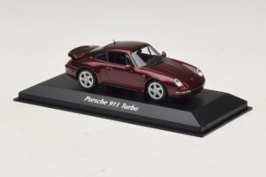 Porsche 911 993 Turbo Raudona Metalik Maxichamps 1:43 940069200 Metalas - nuotrauka 3 iš 5