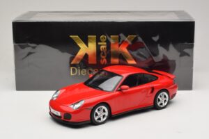 Porsche 911 996 Turbo Raudonas KK-Scale 1:18 KKDC181474 Metalas - nuotrauka 6 iš 6