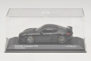 Porsche Cayman GT4 981 Black Metallic Minichamps 1:43 410066121 Metalas - nuotrauka 4 iš 5