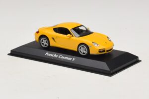 Porsche Cayman S 987 Geltonas Maxichamps 1:43 940065620 Metalas - nuotrauka 3 iš 5