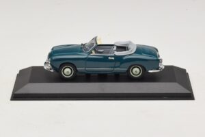 Volkswagen Karmann Ghia Kabrioletas Tamsiai Mėlynas Minichamps 1:43 GHIA001 Metalas