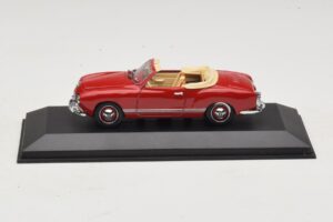 Volkswagen Karmann Ghia Kabrioletas Tamsiai Raudonas Minichamps 1:43 5032 Metalas