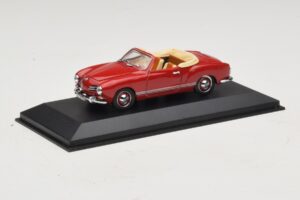 Volkswagen Karmann Ghia Kabrioletas Tamsiai Raudonas Minichamps 1:43 5032 Metalas - nuotrauka 2 iš 5