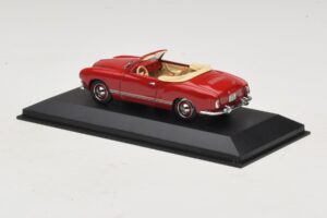 Volkswagen Karmann Ghia Kabrioletas Tamsiai Raudonas Minichamps 1:43 5032 Metalas - nuotrauka 3 iš 5