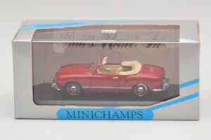 Volkswagen Karmann Ghia Kabrioletas Tamsiai Raudonas Minichamps 1:43 5032 Metalas - nuotrauka 5 iš 5
